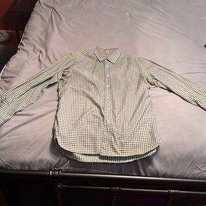 Canali Dress/casual shirt, mint and brown checked